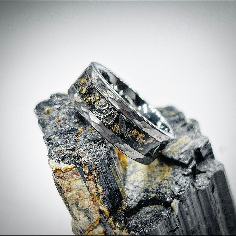 Black Tourmaline Meteorite Ring