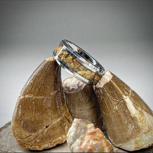Certified Authentic Mosasaur Fragment Tooth Ring