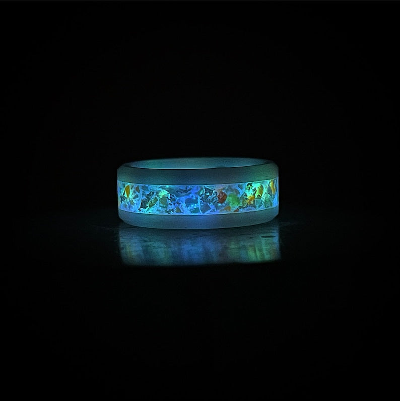 Customizable Glowing Sea Glass Beach Ring