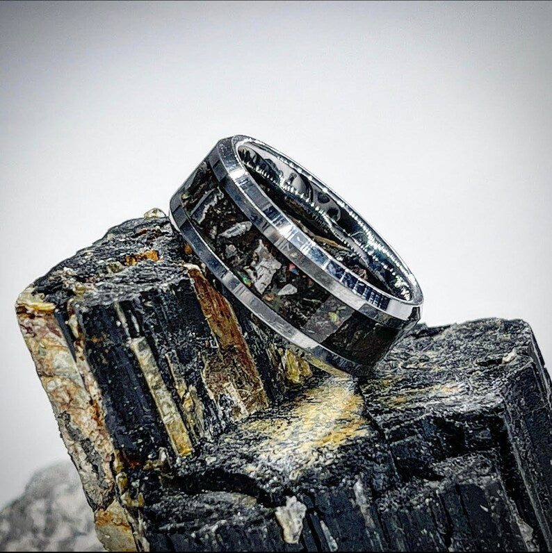 Meteorite and Opal Ring